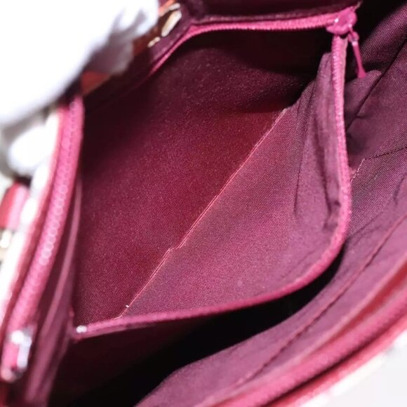 BURBERRY Nova Check Shoulder Bag Canvas Beige Red Auth 90761 - Picture 13 of 16